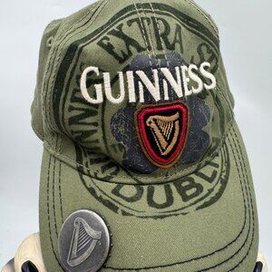 Guinness Logo Adjustable Black Baseball Cap Hat With Bottle Opener